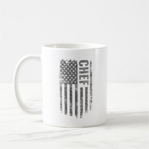 Caneca De Café Desenho desgastado da bandeira dos EUA para Chef