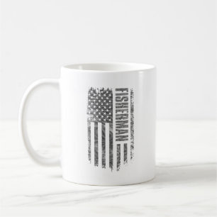 Caneca De Café Desenho desgastado da bandeira dos EUA para pescad
