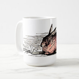 Caneca De Café Desenho do Coelho Vermelho Vintage