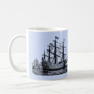 Caneca De Café Desenho do navio gigante