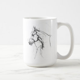 Caneca De Café Desenho do Retrato Elegante de Cavalo