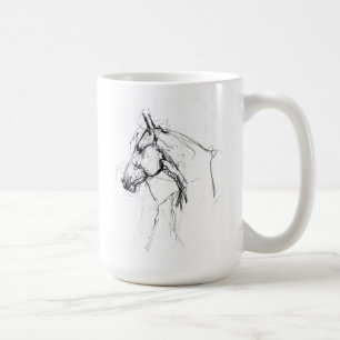 Caneca De Café Desenho do Retrato Elegante de Cavalo