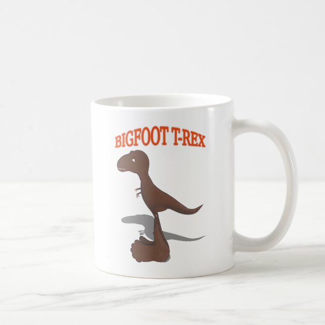 Caneca De Café Desenho do T-Rex Pé-Grande (Direita)