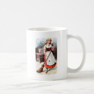 Caneca De Café Desenho do vintage: Cinderella que varre o