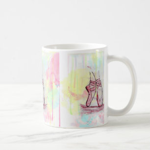 Caneca De Café Desenho dos calçados de Balé giro Desenho de aqu