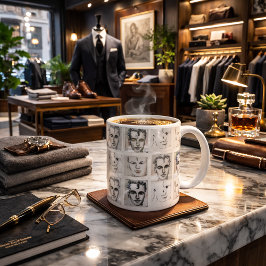 Caneca De Café Desenho dos homens em linha de água