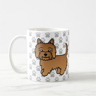 Caneca De Café Desenho e Ilustração do Cartoon Cairn Terrier Verm