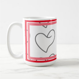 Caneca De Café Desenho Elegante em Forma de Coração