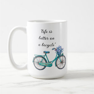 Caneca De Café Desenho Floral de Bicicleta em Aquarela Boho Chic