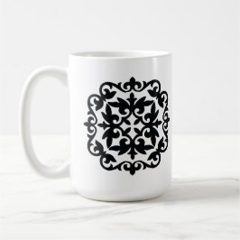 Caneca De Café Desenho Floral Ornamenta