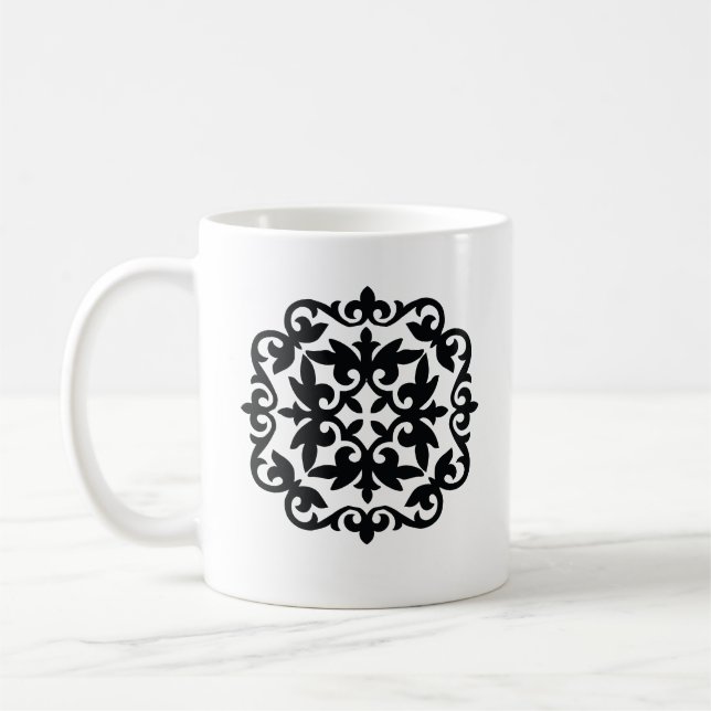 Caneca De Café Desenho Floral Ornamental (Esquerda)
