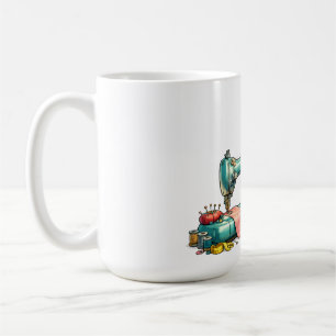 Caneca De Café Desenho Fofo de Menina Costureira com Máquina Anti