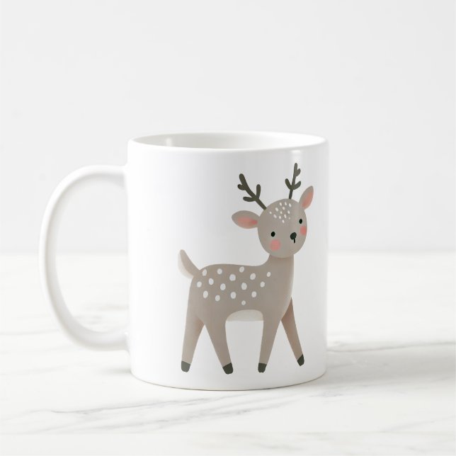 Caneca De Café Desenho Fofo de Rena de Natal (Esquerda)