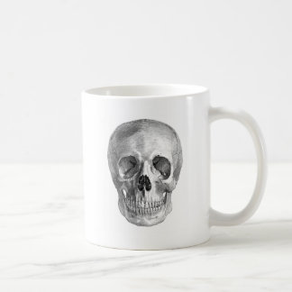 Caneca De Café Desenho frontal da vista de um crânio humano
