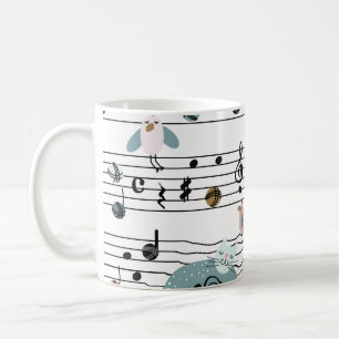 Caneca De Café Desenho gráfico bonito desenhado à mão, ilustrando