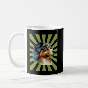Caneca De Café Desenho gráfico retro Border Collie Sunburst