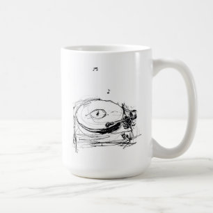 Caneca De Café Desenho Gramofone Abstrato Elegante