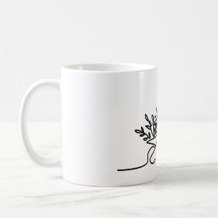 Caneca De Café desenho linear de um agricultor ou jardineiro