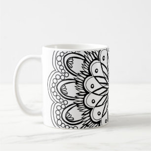Caneca De Café Desenho manual das flores