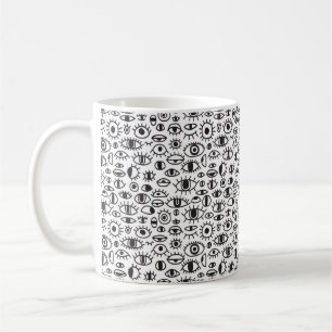 Caneca De Café desenho manual de rabisco sem soldadura com
