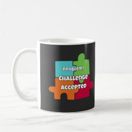 Caneca De Café Desenho Motivacional Desafio de Problema Aceito