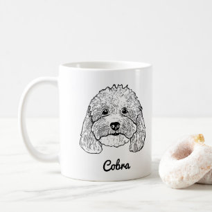 Caneca De Café Desenho Personalizado Da Mão Do Cachorro