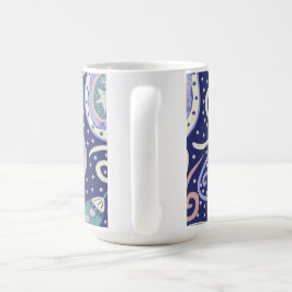 Caneca De Café Desenho Retro da Galáxia Espacial