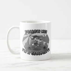 Caneca De Café Desenho Retro - Me Siga! Eu sou um Geólogo!