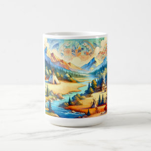 Caneca De Café Desenho Simbólico Diário do Vale Sagrado