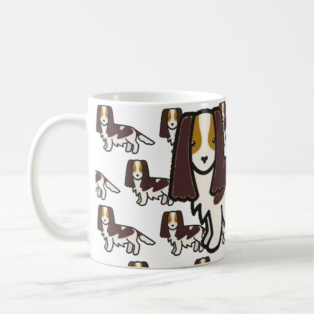 Caneca De Café Desenho Triplo do Fígado do Springer Spaniel Inglê (Esquerda)