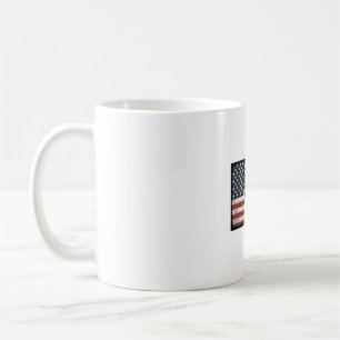 Caneca De Café Desenho Vetorial de Cavalo com Bandeira Americana