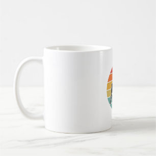 Caneca De Café Desenho Vetorial Silhueta Cachorro Vintage Pôr do 