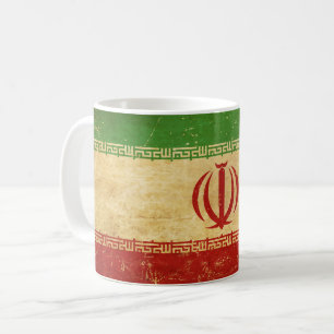 Caneca De Café Desenho Vintage da Bandeira do Irã