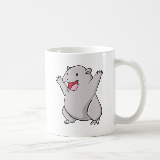 Caneca De Café Desenhos animados comuns felizes de Wombat (Direita)