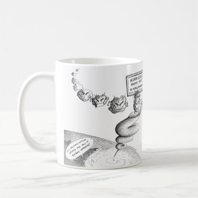 Caneca De Café Desenhos animados das alterações climáticas (Esquerda)