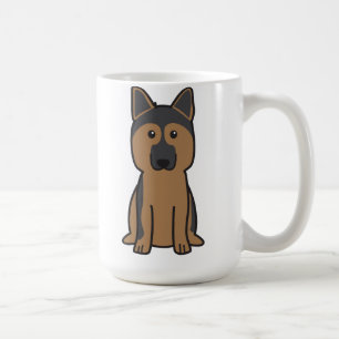 Caneca De Café Desenhos animados do cão de german shepherd