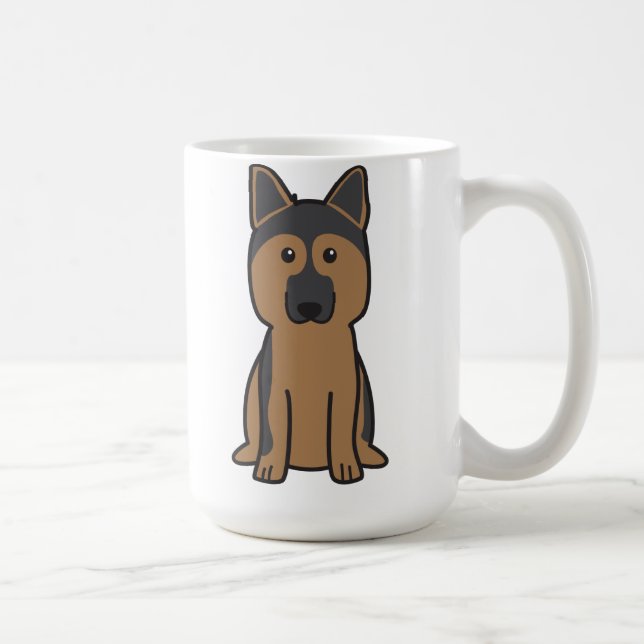 Caneca De Café Desenhos animados do cão de german shepherd (Direita)