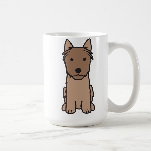 Caneca De Café Desenhos animados do cão de Terrier de seda (Direita)