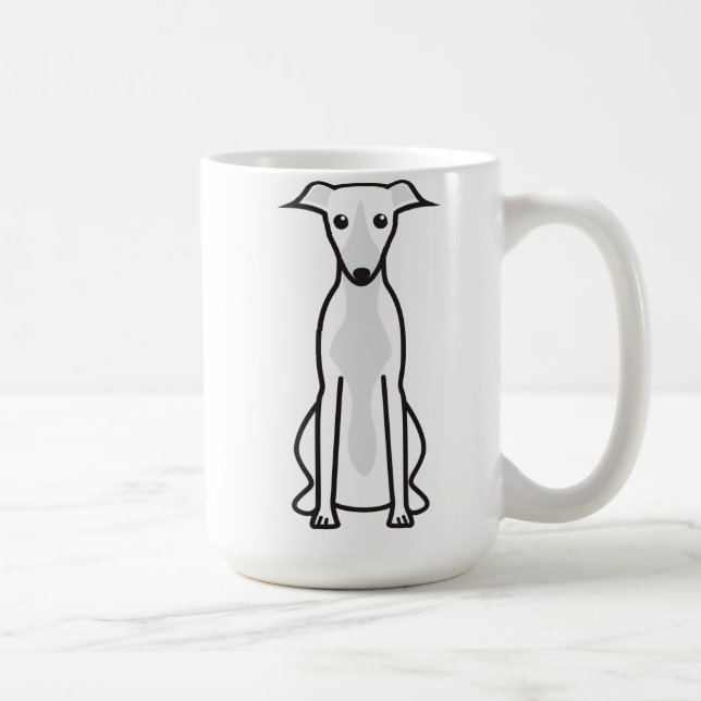 Caneca De Café Desenhos animados do cão de Whippet (Direita)