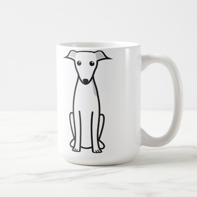 Caneca De Café Desenhos animados do cão do galgo italiano (Direita)