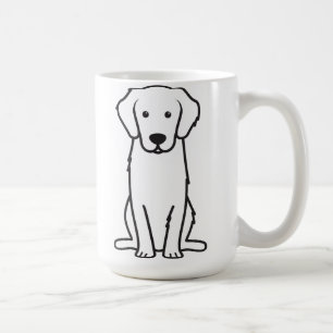 Caneca De Café Desenhos animados do cão do golden retriever