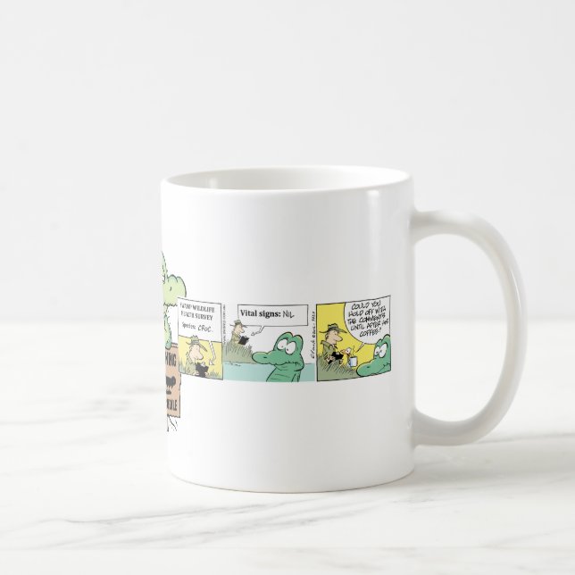 Caneca De Café Desenhos animados do crocodilo do pântano (Direita)