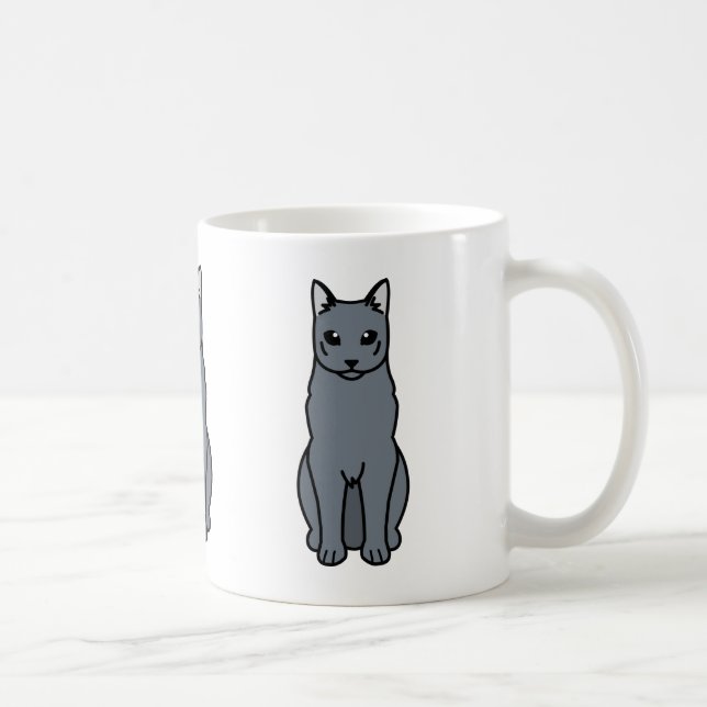 Caneca De Café Desenhos animados do gato azul do russo (Direita)