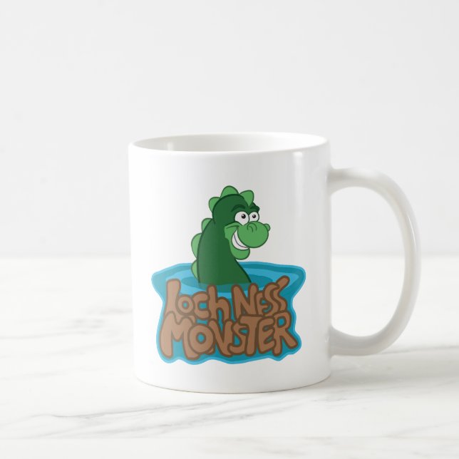 Caneca De Café Desenhos animados do monstro de Loch Ness (Direita)