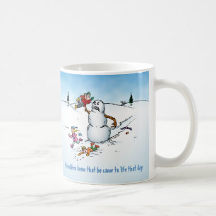 Caneca De Café Desenhos animados engraçados do boneco de neve do