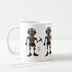 Caneca De Café Desenhos animados futuristas retros da arte da rua