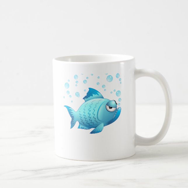 Caneca De Café Desenhos animados mal-humorados dos peixes (Direita)