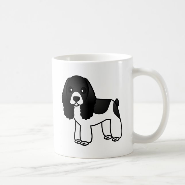 Caneca De Café Desenhos animados preto e branco bonitos de cocker (Direita)