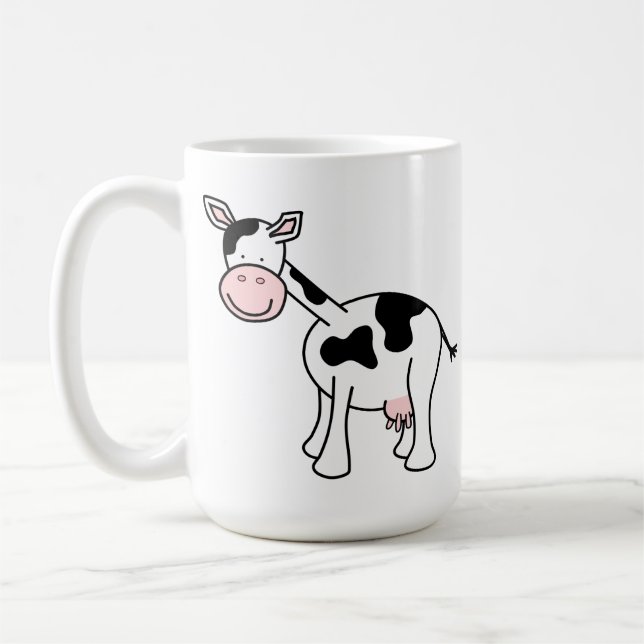 Caneca De Café Desenhos animados preto e branco da vaca (Esquerda)