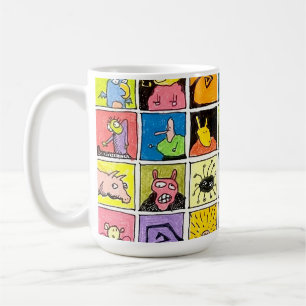 Caneca De Café Desenhos Animados Rostos Estranhos e Esquisitos Qu